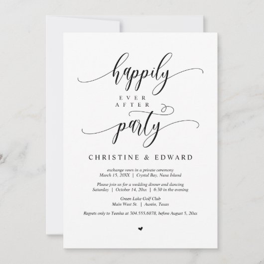 挙式&ハッピーエンドパーティー招待 招待状 (正面)