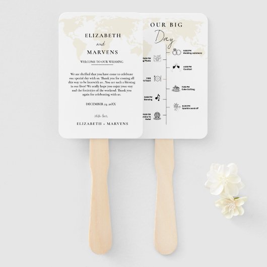 挙式・披露宴のタイムライン ハンドファン (正面&裏面)