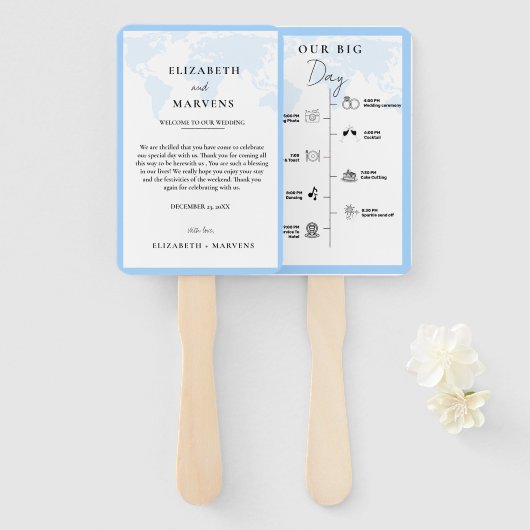 挙式・披露宴のタイムライン ハンドファン (正面&裏面)