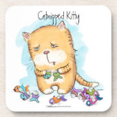 挟み込まれた子猫 コースター (正面)