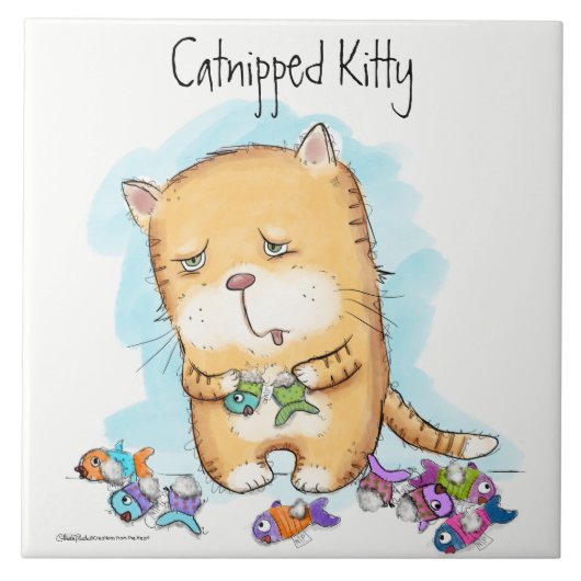 挟み込まれた子猫 タイル (正面)