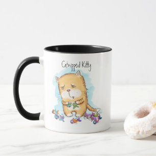 挟み込まれた子猫 マグカップ