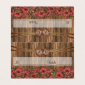 挨りだらけのばら色ユリ|の座席表とのモノグラムのハート 名刺 (外部フラット)