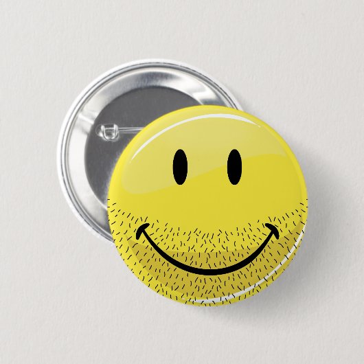 挨りだらけのエリマキシギの髭がある顔 缶バッジ (正面&裏面)