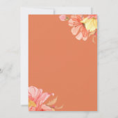 挨りだらけのオレンジ花のブライダルシャワーの招待状 招待状 (裏面)