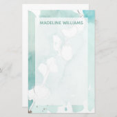 挨りだらけのティール（緑がかった色） -白のあなたの一流の|のイチョウを加えて下さい 便箋 (正面/裏面)