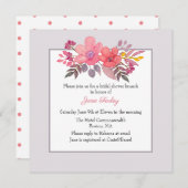 挨りだらけのピンクのブライダルシャワーの招待状を考えて下さい 招待状 (正面/裏面)