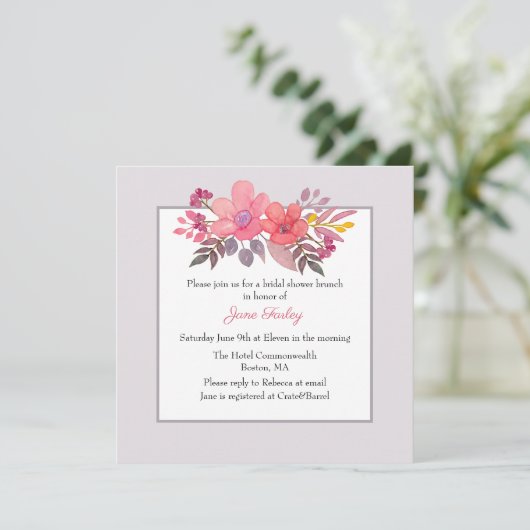 挨りだらけのピンクのブライダルシャワーの招待状を考えて下さい 招待状 (スタンド正面)