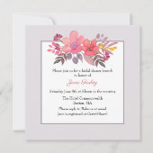 挨りだらけのピンクのブライダルシャワーの招待状を考えて下さい 招待状 (正面)