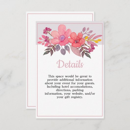 挨りだらけのピンクの詳細を考えて下さい エンクロージャーカード (正面/裏面)