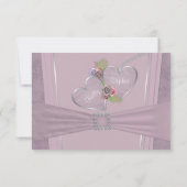 挨りだらけのプラム、淡い色のな紫色および花の結婚RSVP 出欠カード (裏面)