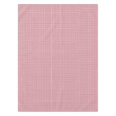 挨りだらけのローズピンクの窓ガラスの点検の格子縞 テーブルクロス (正面)