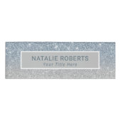 挨りだらけの青い銀製のメーキャップアーティストのヘアーサロンのモダン 名札 (正面)
