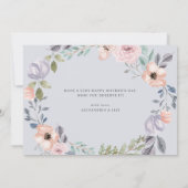 挨りだらけの青く幾何学的な花柄|の写真の母の日 招待状 (裏面)