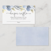 挨りだらけの青く黄色いベビーシャワーのおむつのラッフルカード エンクロージャーカード (正面/裏面)