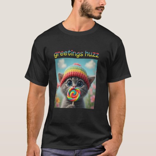 挨拶おもしろいhazz、レトロアルファスラングミームM用 Tシャツ (正面)