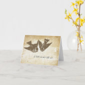 挨拶している愛鳥 カード (黄色い花)