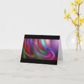 挨拶するフラクタルの花火およびメッセージカード カード (黄色い花)