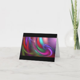 挨拶するフラクタルの花火およびメッセージカード カード