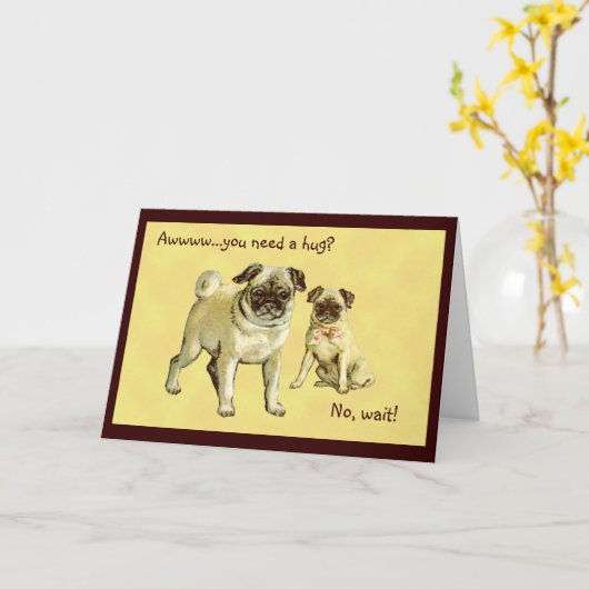 挨拶するヴィンテージのパグは、悔やみや弔慰カードよく得ます カード (黄色い花)