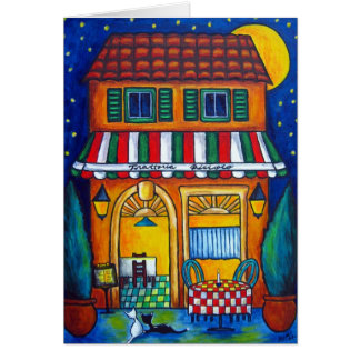 挨拶する小さいトラットリアかメッセージカード