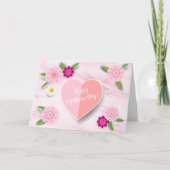 挨拶する幸せな母の日の美しい花 カード (正面)