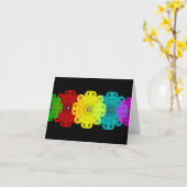 挨拶する真珠およびメッセージカードが付いているレースのような花 カード (黄色い花)