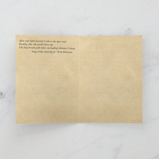 "挨拶する開いた道に"のお祝い取って下さい カード (内部)