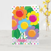 挨拶する陽気な花! カード (黄色い花)