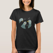 挨拶する3羽のかわいい鳩 Tシャツ (正面)
