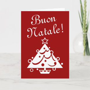 挨拶するBuon Nataleのクリスマスカード のイタリア人のクリスマス シーズンカード