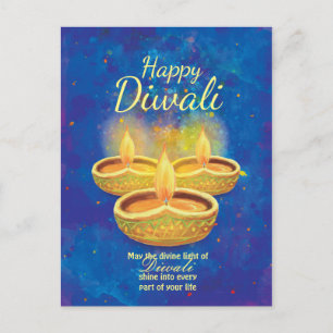 挨拶するDiwaliの幸せな明快な蝋燭 ポストカード