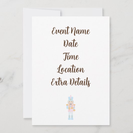 挨拶でキャンディーケーンのくるみ割り 招待状 (裏面)