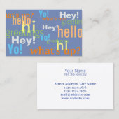 挨拶のスタイルの文字パターンカバー 名刺 (正面/裏面)