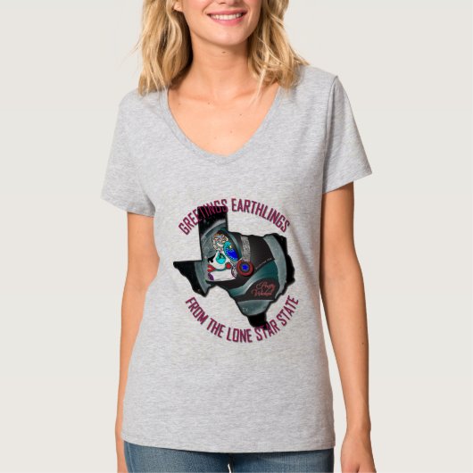 挨拶の人類-テキサス州 Tシャツ (正面)