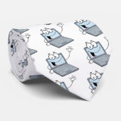挨拶を振るラップトップのマンガのキャラクタ ネクタイ (ロール)