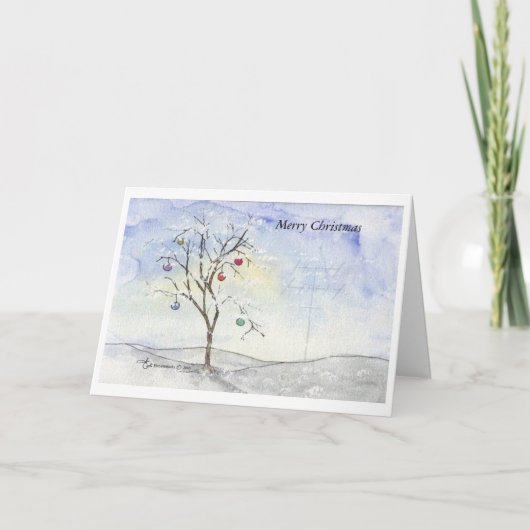 挨拶を用いるアマチュア無線のクリスマスツリーカード シーズンカード (正面)