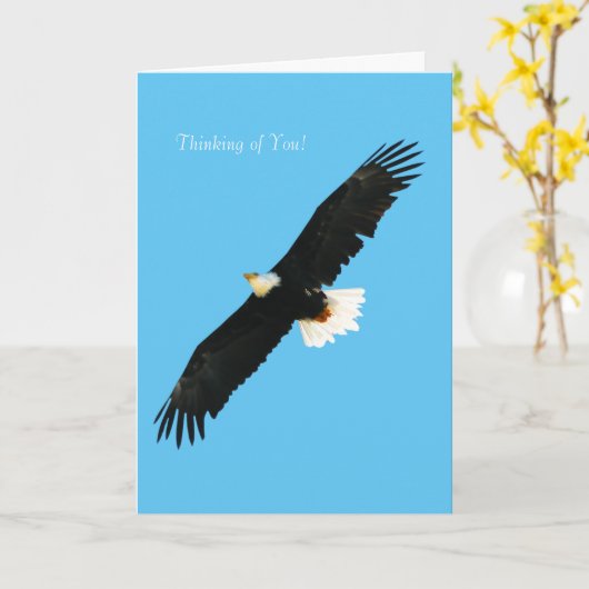 挨拶カードのための白頭鷲のイメージ カード (黄色い花)