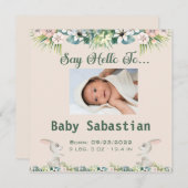 挨拶新生児招待状 招待状 (正面/裏面)