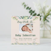 挨拶新生児招待状 招待状 (スタンド正面)