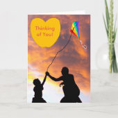 挨拶状のための凧の飛んでいるなイメージ カード (正面)