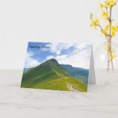 挨拶状のための湖地区のイメージ カード (黄色い花)