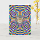 挨拶状のサイケデリックな環状の脈拍 カード (黄色い花)