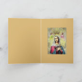 挨拶状のメリー宗教ヴァージン カード (内部)