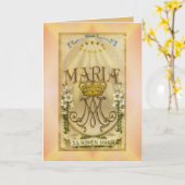 挨拶状のメリー宗教ヴァージン カード (黄色い花)