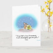 挨拶状のヨーガ行者のマウス、ホタル カード (黄色い花)