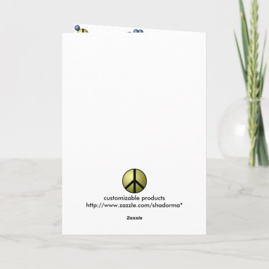 挨拶状の平和な休日のクリスマスツリー シーズンカード (裏面)