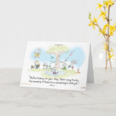 挨拶状の朝の静けさ カード (黄色い花)