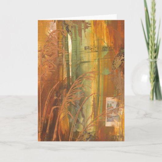 挨拶状の秋の飼鳥園: すずめ カード (正面)