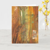 挨拶状の秋の飼鳥園: すずめ カード (黄色い花)